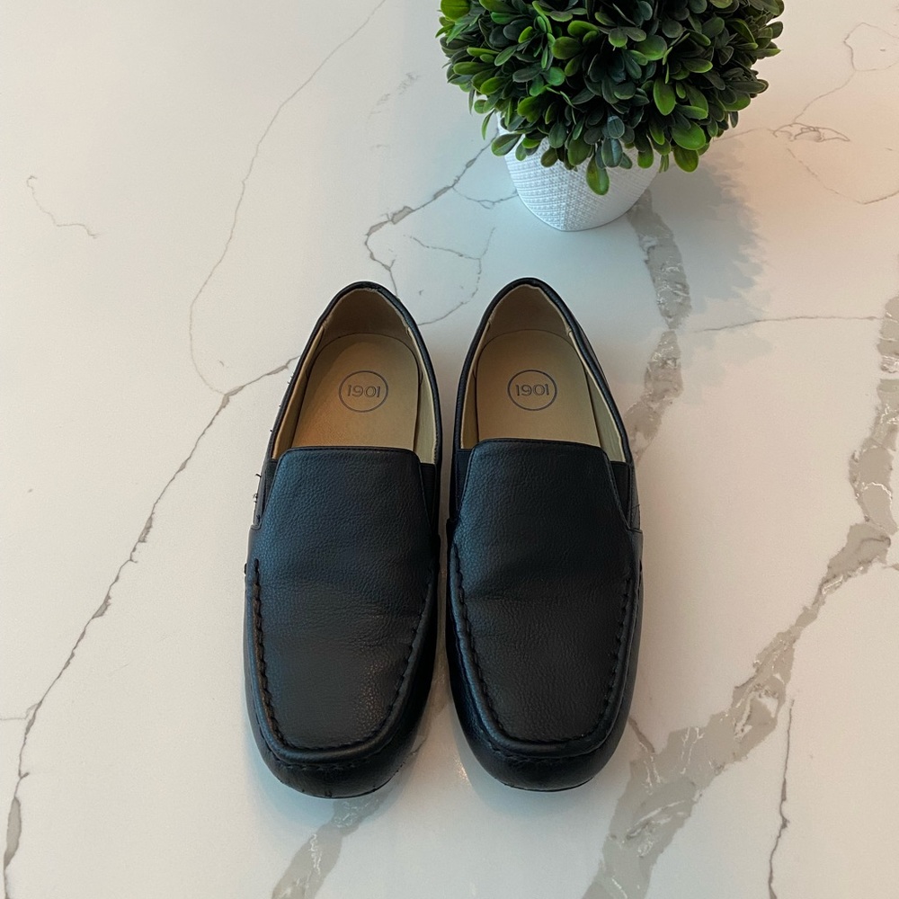 1901 Faux Leather Loafers, Boys Size 5